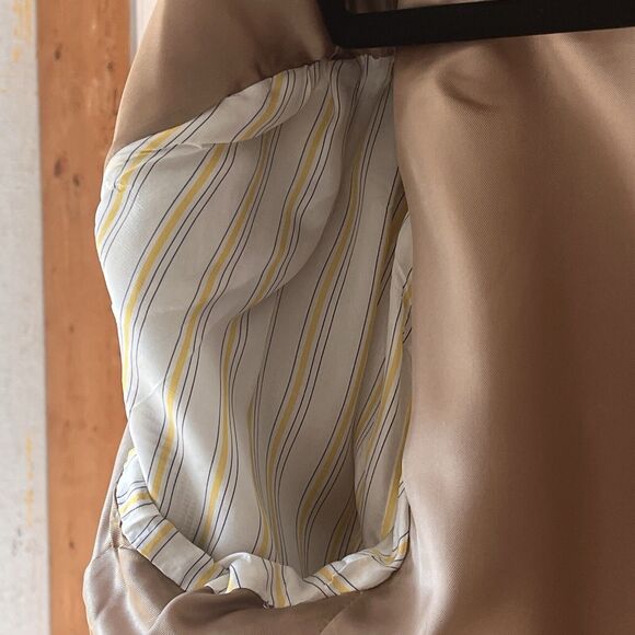 E Thomas Silk & Wool Mens Suit Jacket Blazer Italy 54 R Brown Plaid Window Pane - Picture 9 of 16